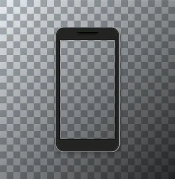 Vector modern smartphone with empty screen on transparent background. Stock-Illustration