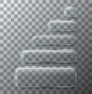 Vector modern sms or message glass icons. Bubble speech Stock Illustration