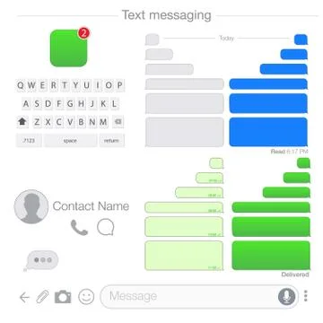 Vector modern sms or message icons. Bubble speech set. Text Messaging UI set. 스톡 일러스트