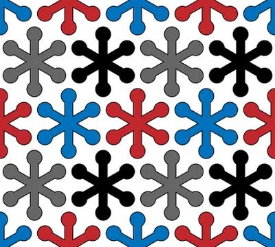 Vector modern snowflake seamless pattern. Repeating texture geometric background Illustrazione stock