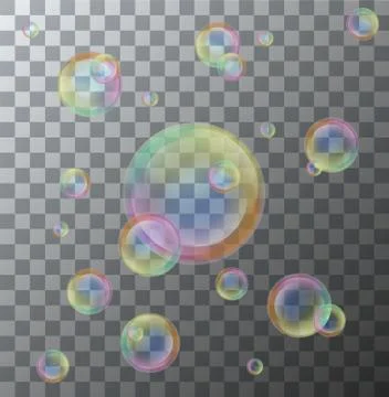 Vector modern soap bubbles on background Illustrazione stock