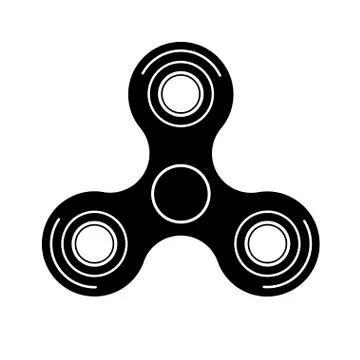 Vector modern spinner black icon on white background. Logo symbol. Stock Illustration