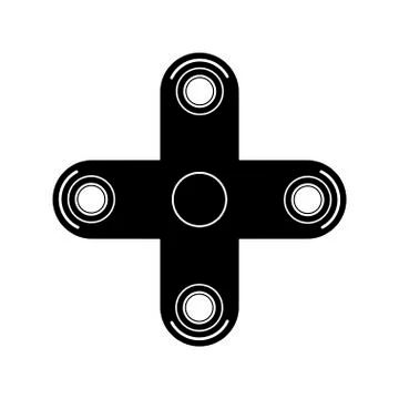 Vector modern spinner black icon on white background. Logo symbol. Stock Illustration