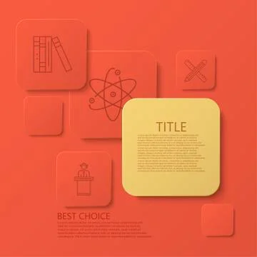 Vector modern square e-learning, coaching infographic background 스톡 일러스트