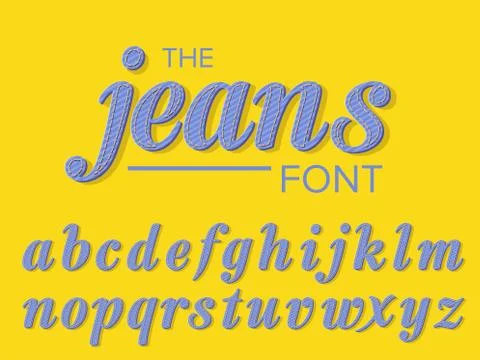 Vector of modern stylized font and alphabet Stock Illustration