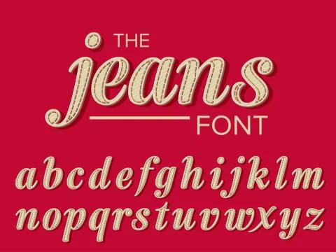 Vector of modern stylized font and alphabet Stock Illustration
