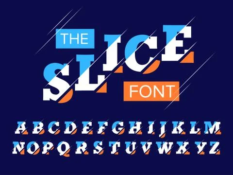 Vector of modern stylized font and alphabet Stock Illustration