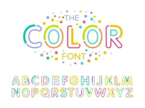 Vector of modern stylized font and alphabet Stock Illustration