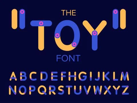 Vector of modern stylized font and alphabet Stock Illustration