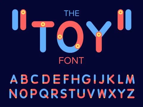 Vector of modern stylized font and alphabet Stock Illustration