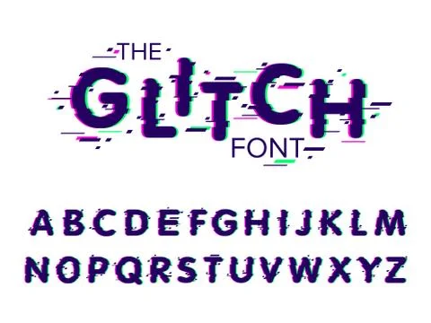 Vector of modern stylized font and alphabet Stock Illustration