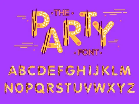 Vector of modern stylized font and alphabet Stock Illustration
