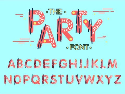 Vector of modern stylized font and alphabet Stock Illustration