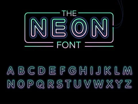 Vector of modern stylized font and alphabet Stock Illustration