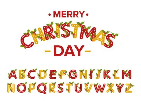 Vector of modern stylized font and alphabet Stock Illustration