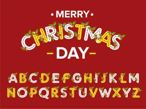 Vector of modern stylized font and alphabet Stock Illustration