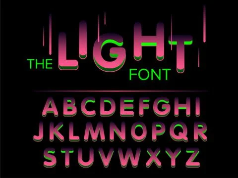 Vector of modern stylized font and alphabet Stock Illustration