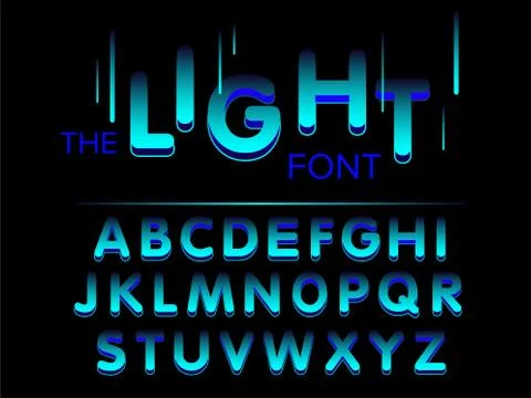Vector of modern stylized font and alphabet Stock Illustration