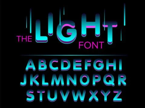 Vector of modern stylized font and alphabet Stock Illustration
