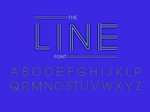 Vector of modern stylized font and alphabet Stock Illustration