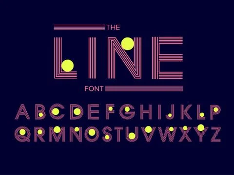 Vector of modern stylized font and alphabet Stock Illustration