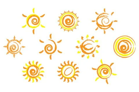 Vector Modern Sun Design Icon Set Stock Illustration