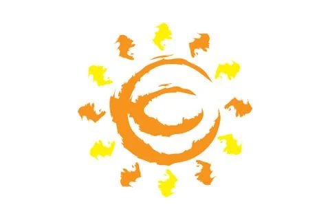 Vector Modern Sun Design Stock Illustration