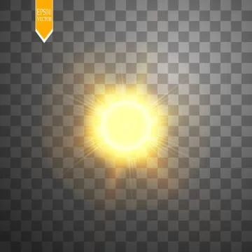 Vector modern sun set on sample background. sunshine design. 3 May International Stock Illustration