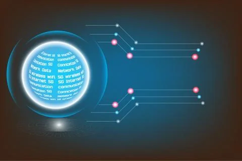 Vector modern technology internet networking high-tech circuitry wireless Stock Illustration