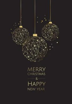Vector modern template christmas card. Abstract christmas ball. Stock Illustration