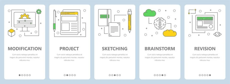 Vector modern thin line art style modification concept banners 스톡 일러스트
