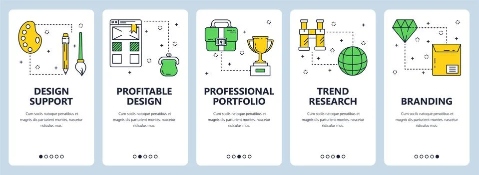 Vector modern thin line design support web banner set Illustrazione stock