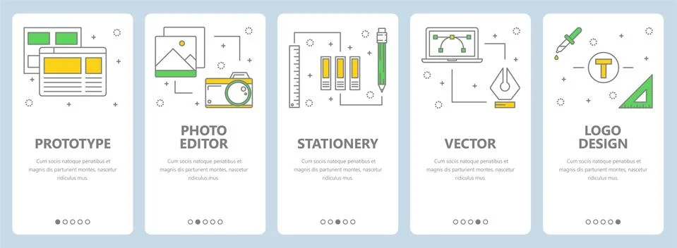 Vector modern thin line prototype concept web banners Illustrazione stock