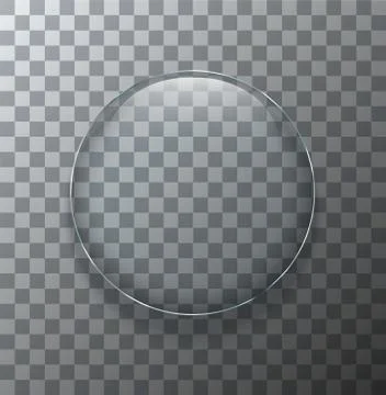 Vector modern transparent circle glass plate Stock Illustration