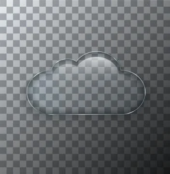 Vector modern transparent cloud glass plate with shadow on sample background Stock Illustration
