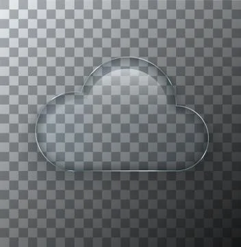 Vector modern transparent cloud glass plate with shadow on sample background Illustrazione stock