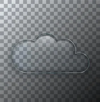 Vector modern transparent cloud glass plate with shadow on sample background Stock Illustration