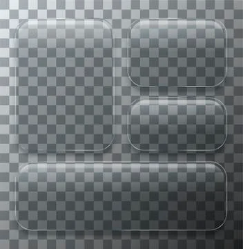 Vector modern transparent glass plates set on sample background 스톡 일러스트