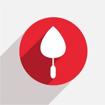 Vector modern trowel red circle icon Stock Illustration