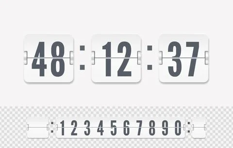 Vector modern ui design of old time meter with numbers. White scoreboard number Stock Illustration
