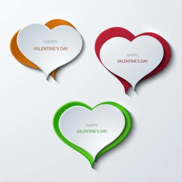 Vector modern valentines day banners background. Heart icons Stock Illustration