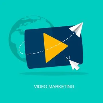 Vector modern video marketing concept illustration Stock Illustration