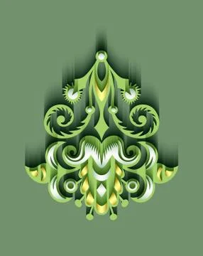 Vector modern volumetric floral element 스톡 일러스트