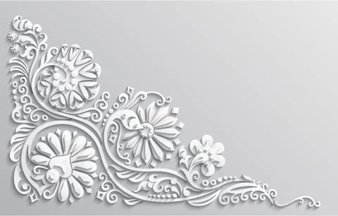Vector modern volumetric floral elements Illustrazione stock
