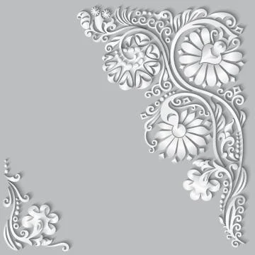 Vector modern volumetric floral elements Illustrazione stock