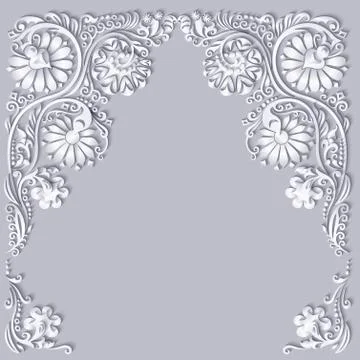 Vector modern volumetric floral elements Stockillustratie