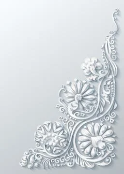 Vector modern volumetric floral elements Stock Illustration