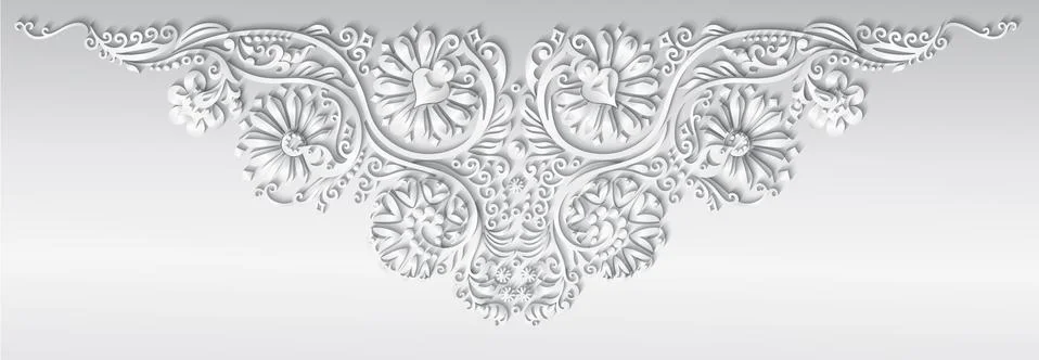 Vector modern volumetric floral elements Stock Illustration
