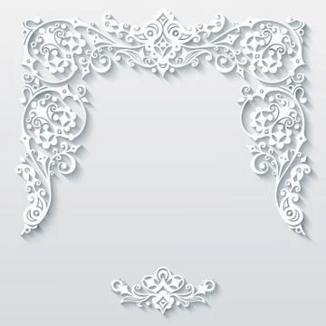 Vector modern volumetric floral elements. Illustrazione stock