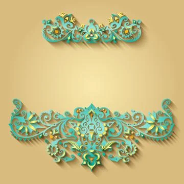 Vector modern volumetric floral elements Stock Illustration